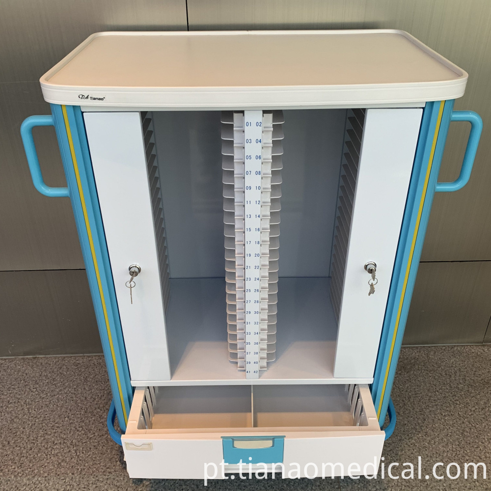 Trole do registro médico de Aliuminum do hospital Hospital Aliuminum Medical Record Trolley